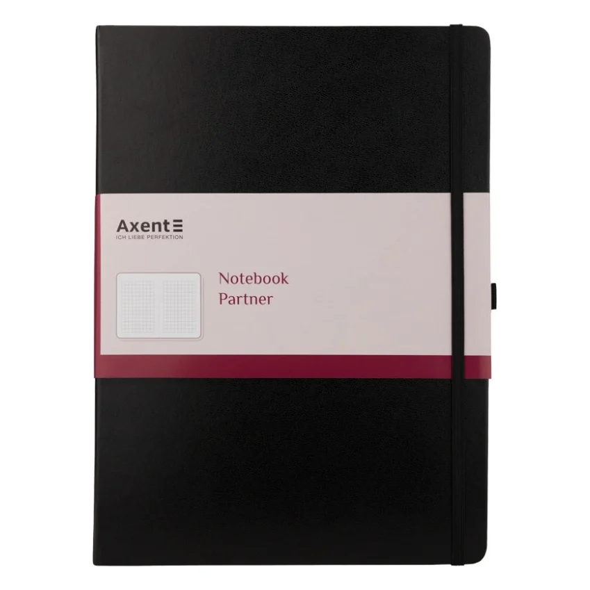 Блокнот Axent Partner Grand, 210х295, 100 арк, кліт, чорний (8203-01-A)