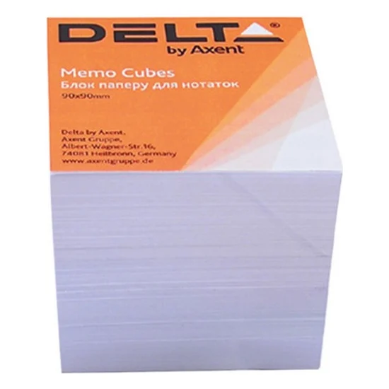 Папір для нотаток Delta by Axent білий 90Х90Х80мм, unglued (D8005)