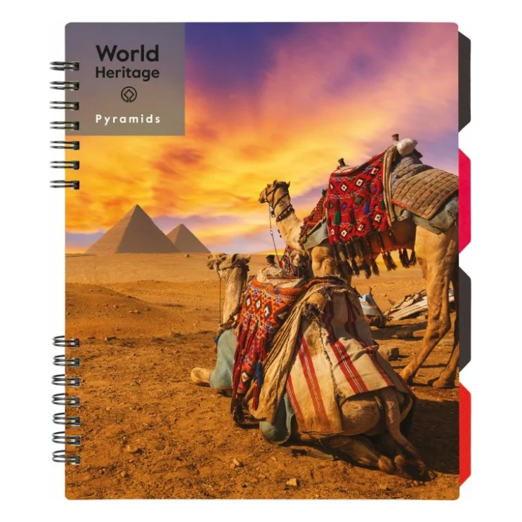 Блокнот Optima World Heritage B5 з розділювачами 120 аркушів, клітинка (O20356-25)