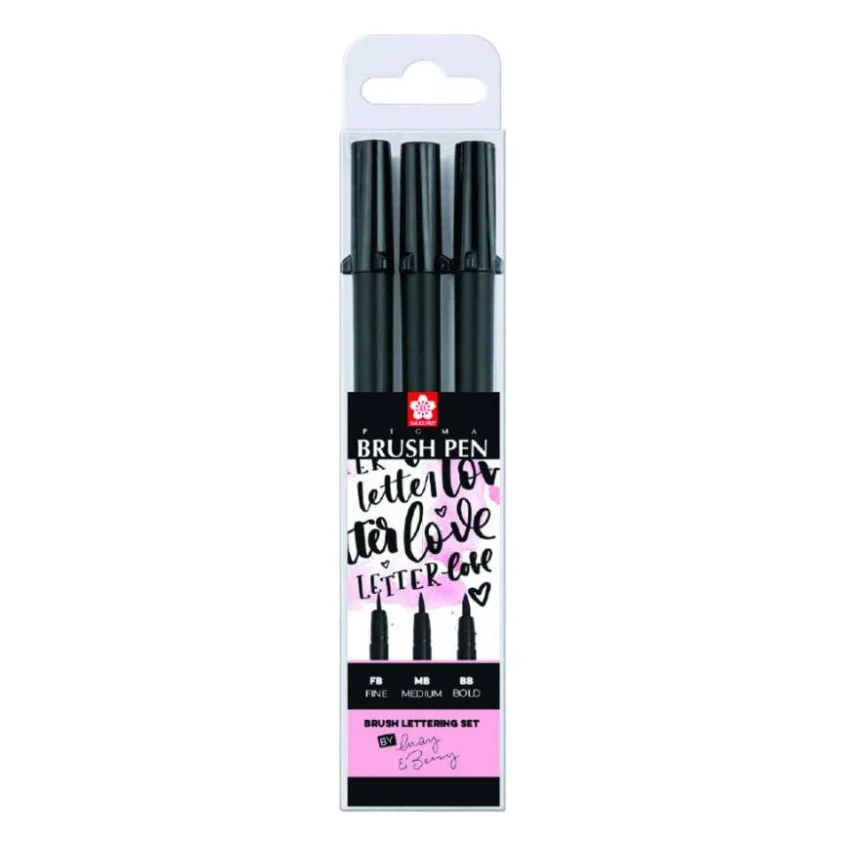 Лайнер Sakura Набір Pigma Pen Brush, 3 шт Чорний (8712079395131)