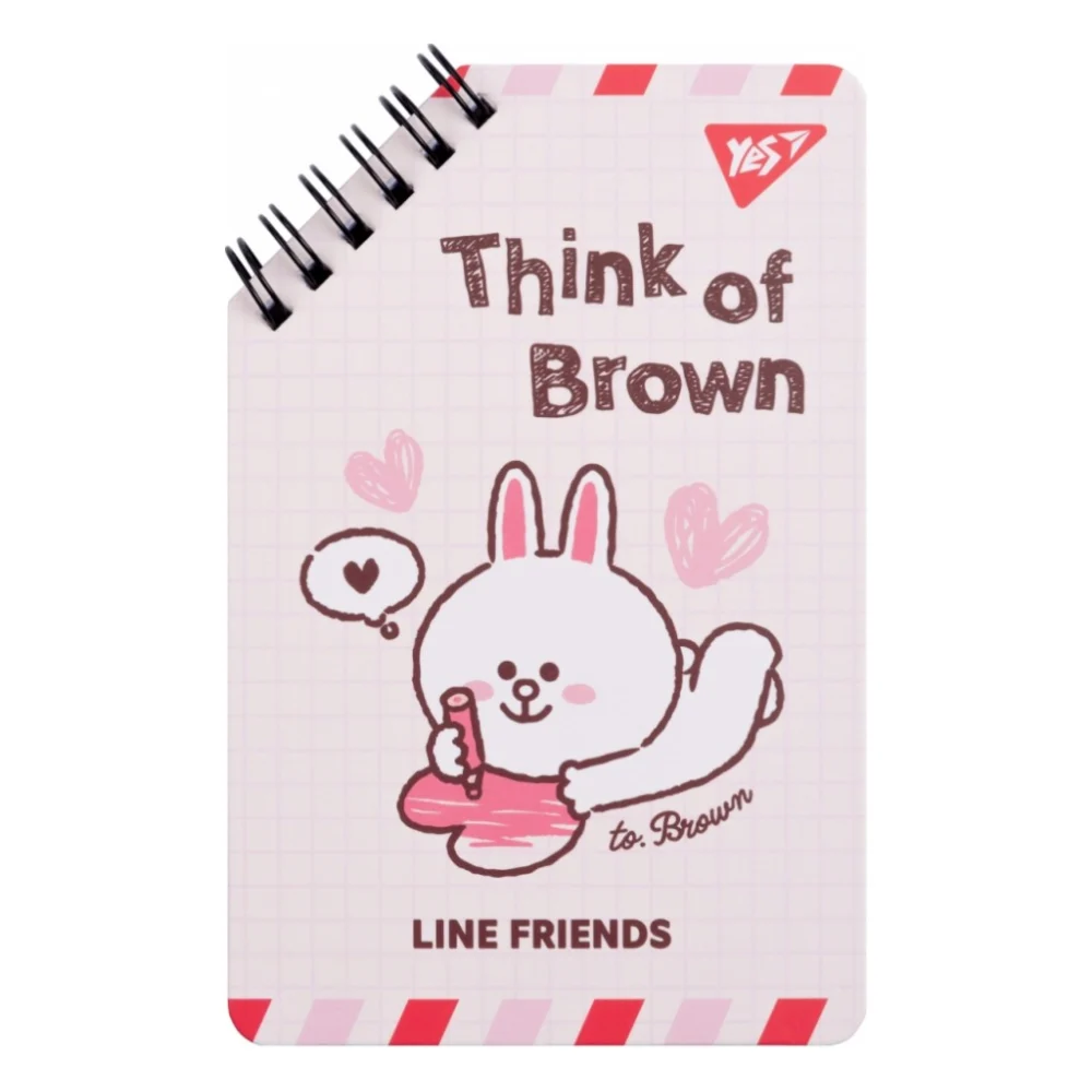 Блокнот Yes Line Friends Think of Brown 95 х 145 60 аркушів (151755)