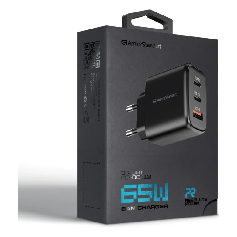 Зарядний пристрій Armorstandart ARP-621 Resolute Power USB-C 65W GaN Black (ARM70023) — фото 12