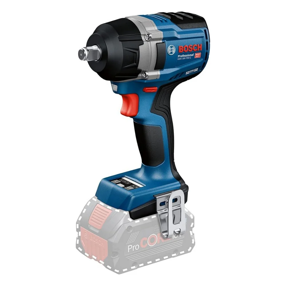 Гайковерт Bosch GDS 18V-750C 18V, до 3000об/хв, 270/380/750Нм, квадрат 1/2", 1.7кг (без АКБ та ЗП) (0.601.9L9.000)