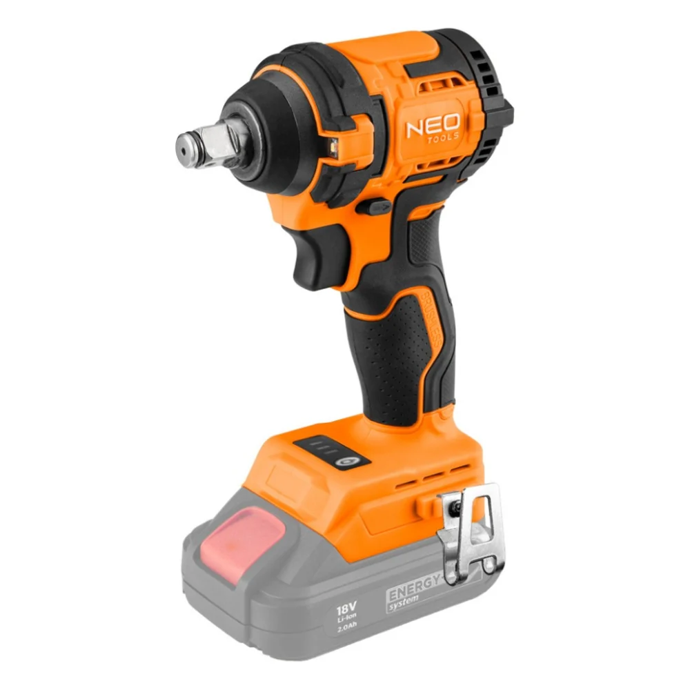 Гайковерт Neo Tools Energy+ 18V, безщітковий, 2500об/хв, 350Нм, 1/2", 3 швидкості, 1.1кг (без АКБ та ЗП) (04-613)
