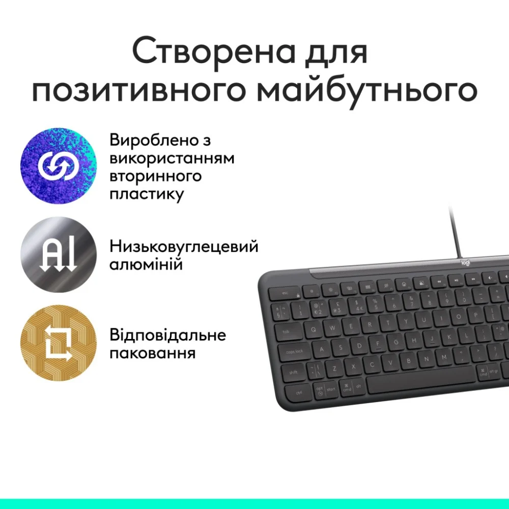 Клавіатура Logitech Signature Slim K620 for Business USB-C UA Graphite (920-013333) — фото 7