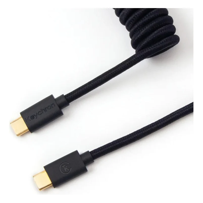 Дата кабель USB 2.0 AM to USB-C 1.36m Coiled black Keychron (CABB_KEYCHRON)