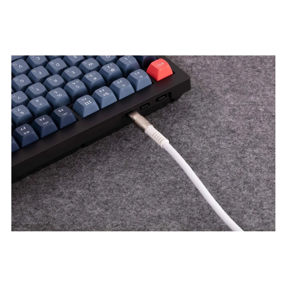 Дата кабель USB-C + USB A to USB-C 1.0m Double-Sleeved Geek white Keychron (CAB20_KEYCHRON) — фото 4