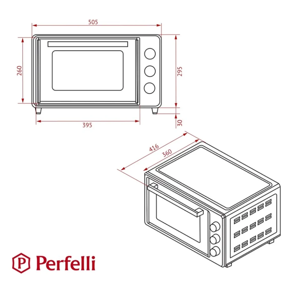 Електропіч Perfelli CLASSIC 37 GREY — фото 12