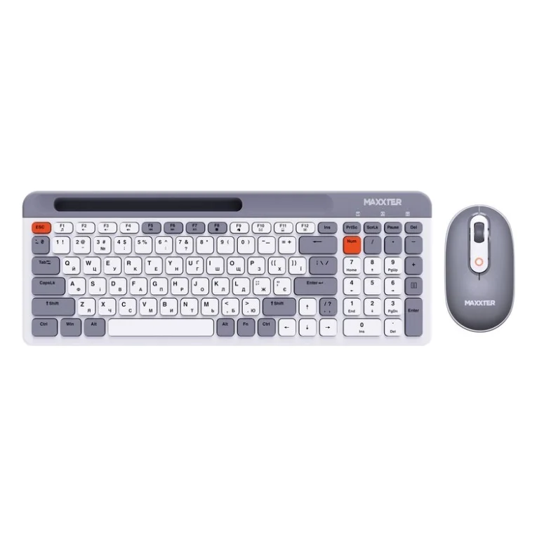 Комплект Maxxter KMS-WCM-03G-UA Wireless Gray/White (KMS-WCM-03G-UA)