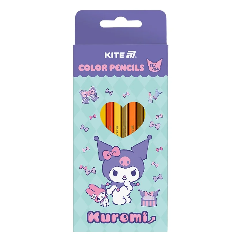 Олівці кольорові Kite Kuromi двосторонні, 12 кольорів (HK25-054-2)