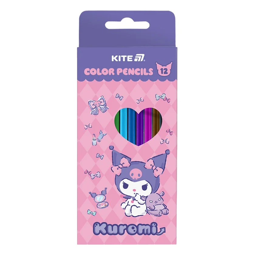 Олівці кольорові Kite Kuromi тригранні, 12 кольорів (HK25-053)