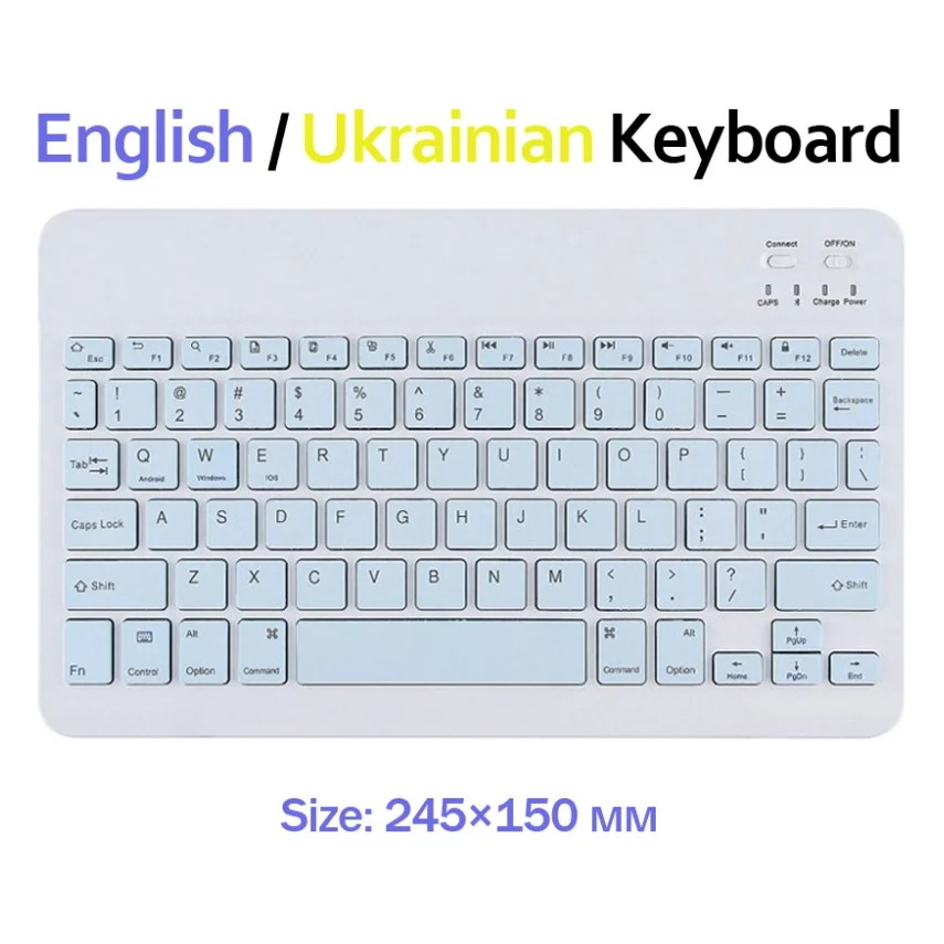 Клавіатура BeCover (245х150 мм) Bluetooth UA Light Blue (713407)
