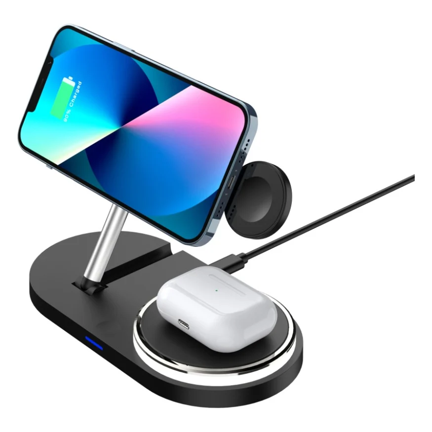 Зарядний пристрій Armorstandart Wireless Charging H102 3 in 1 Magnetic Black (ARM78103) — фото 5