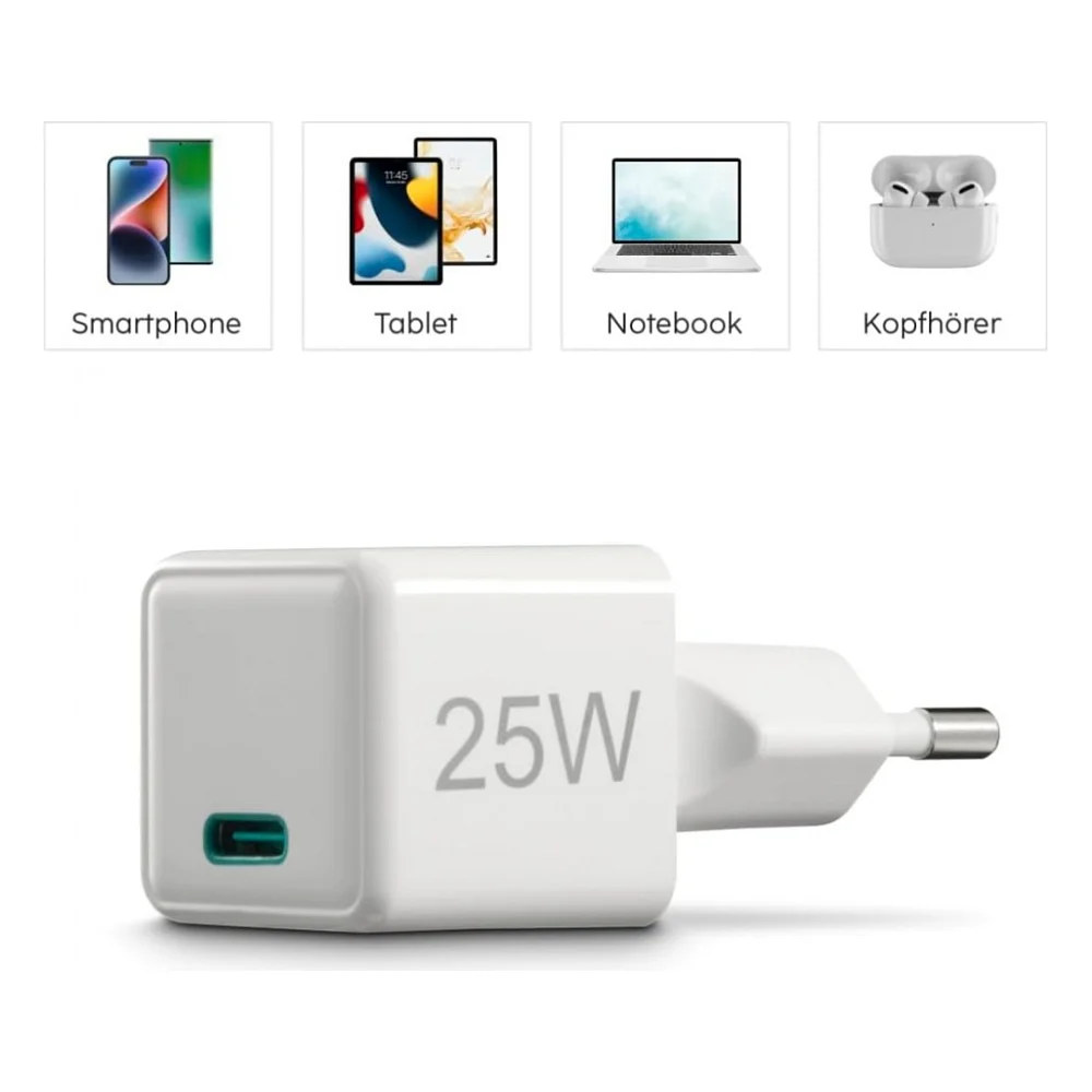 Зарядний пристрій Hama 25W USB-С PD white (00201981)