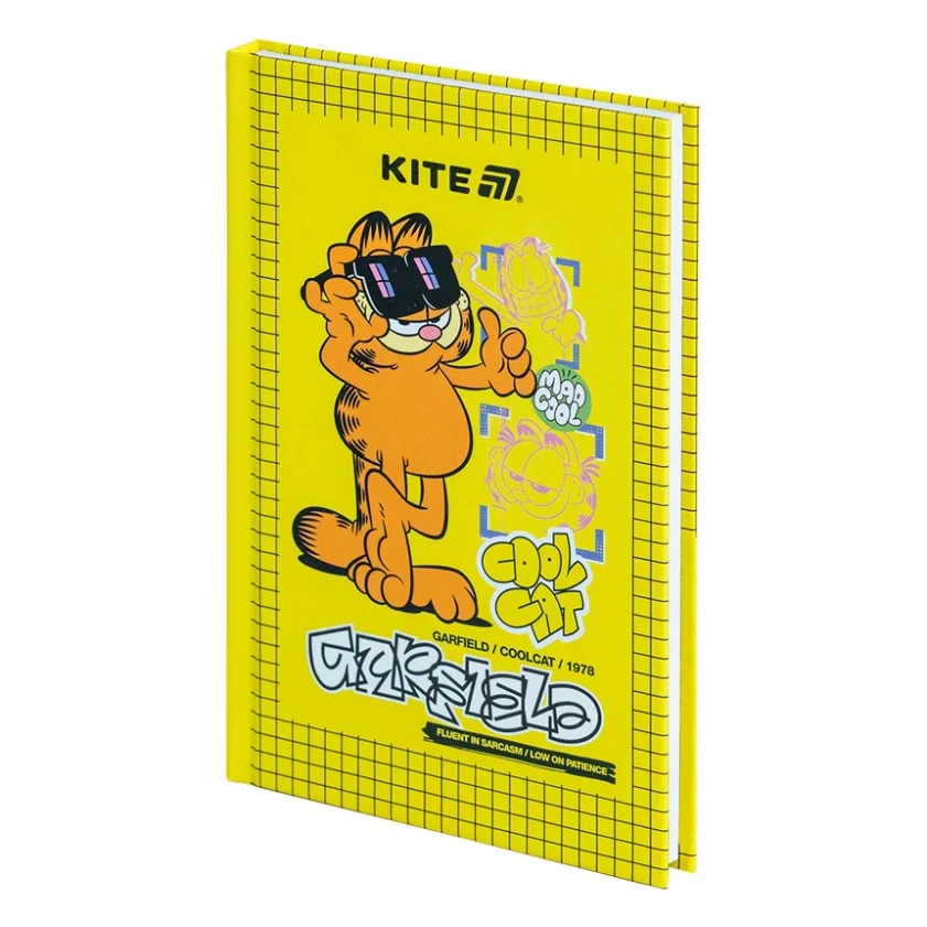 Блокнот Kite А6 Garfield, тверда обкладинка, 80 аркушів, клітинка (GF25-199) — фото 2