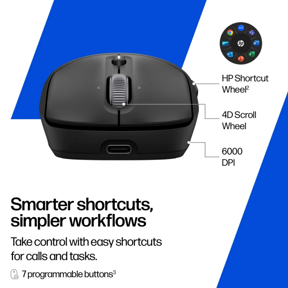 Мишка HP 700 Rechargeable Wireless/Bluetooth Black (AZ7B0AA) — фото 5