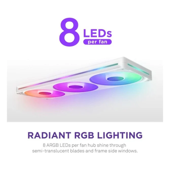 Комплект кулерів для корпусу NZXT F420 RGB Core Fan (Single Frame) - White (RF-U42HF-W1) — фото 5