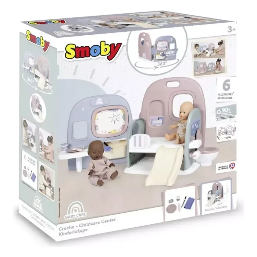 Ігровий набір Smoby Бебі Кер. Дитячий центр 5 в 1, з аксес., 108 х 78 х 51 см (7600240308) — фото 3