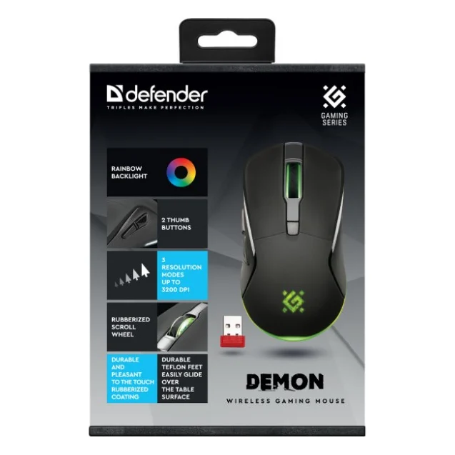Мишка Defender Demon GM534 Wireless Black (52534) — фото 4