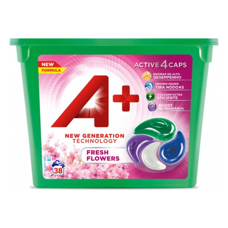 Капсули для прання A+ Fresh Flowers 4 в 1 38 шт. (8435495818410/8435495836513)