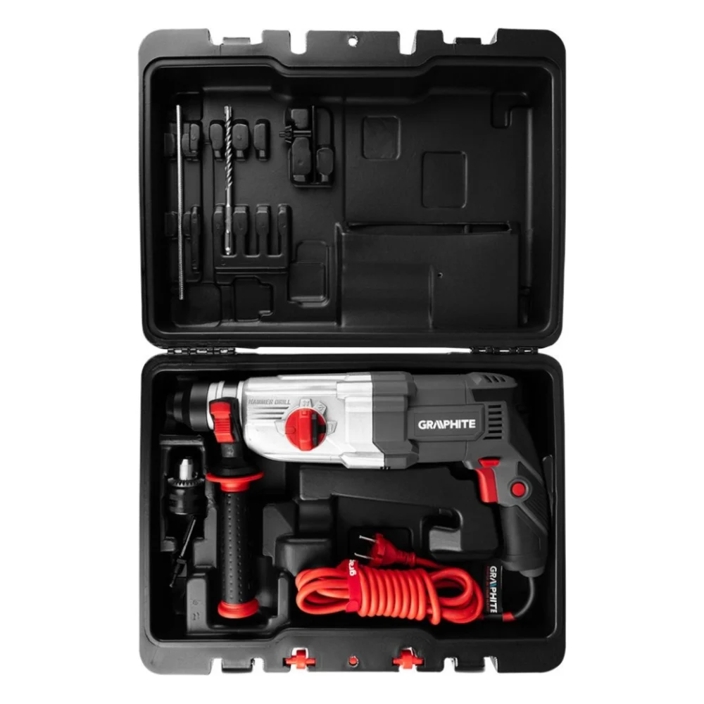 Перфоратор Graphite SDS-plus, 900Вт, 3.4Дж, кейс 6.1кг (58G539) — фото 8