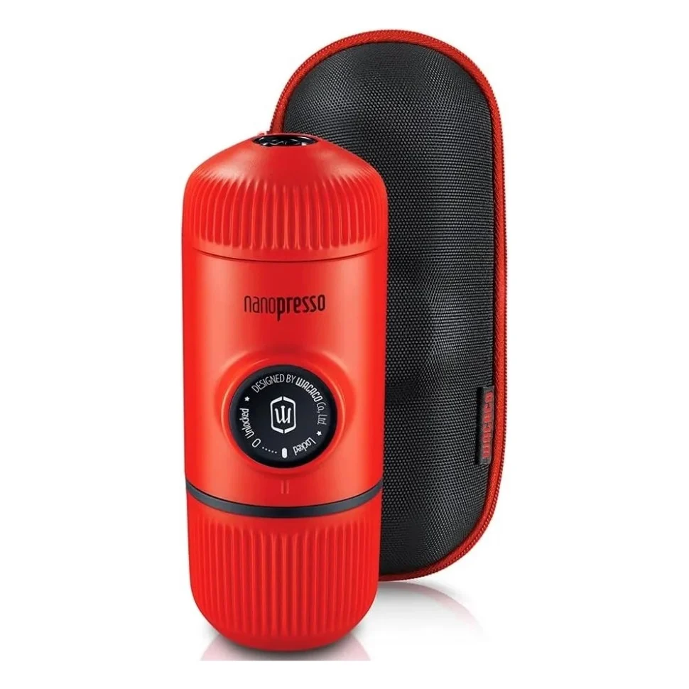 Кавоварка кемпінгова Wacaco Nanopresso з чохлом червона (WNANORED)