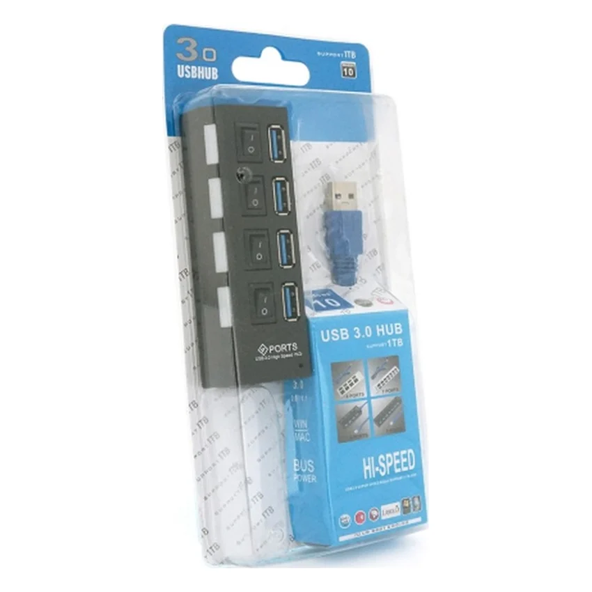 Концентратор Voltronic USB 3.0 to 4xUSB with switches (YT-3H4S/1TB) — фото 2