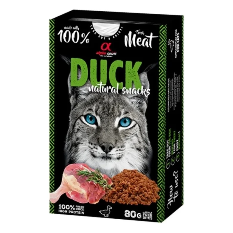Ласощі для котів Alpha Spirit Cat Duck Natural Snacks з качкою 80 г (8436586311827)