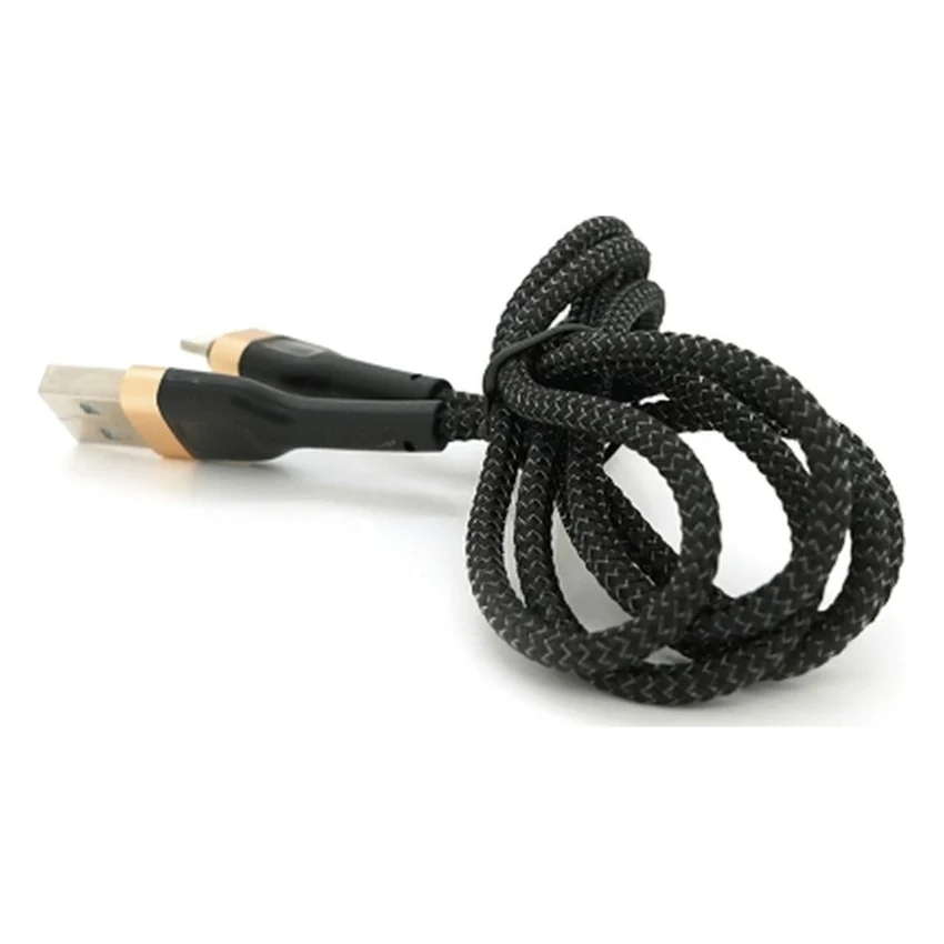Дата кабель USB 2.0 AM to Lightning 1.0m 3.0A black gold PZX (V-165)