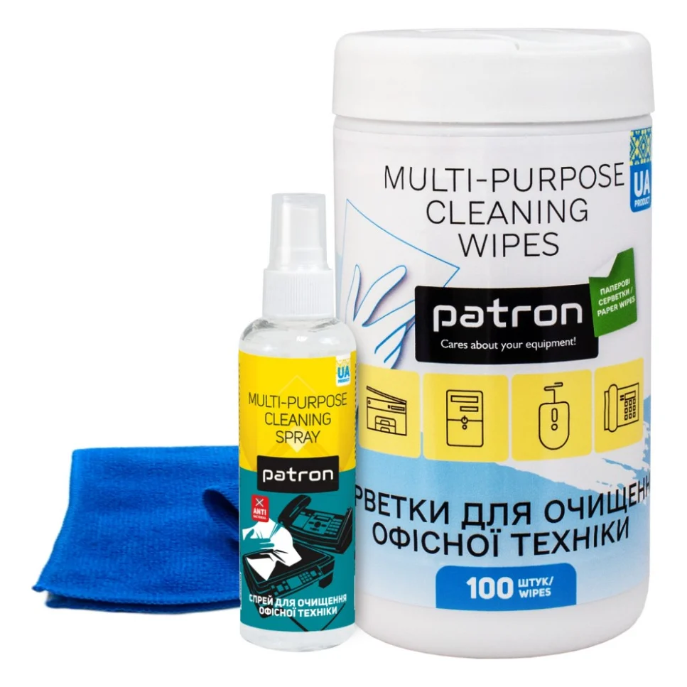 Універсальний чистячий набір Patron Spray for technique 100ml F3-009 +wipesF3-060 +microfi (CS-PN-BUNDL-16)