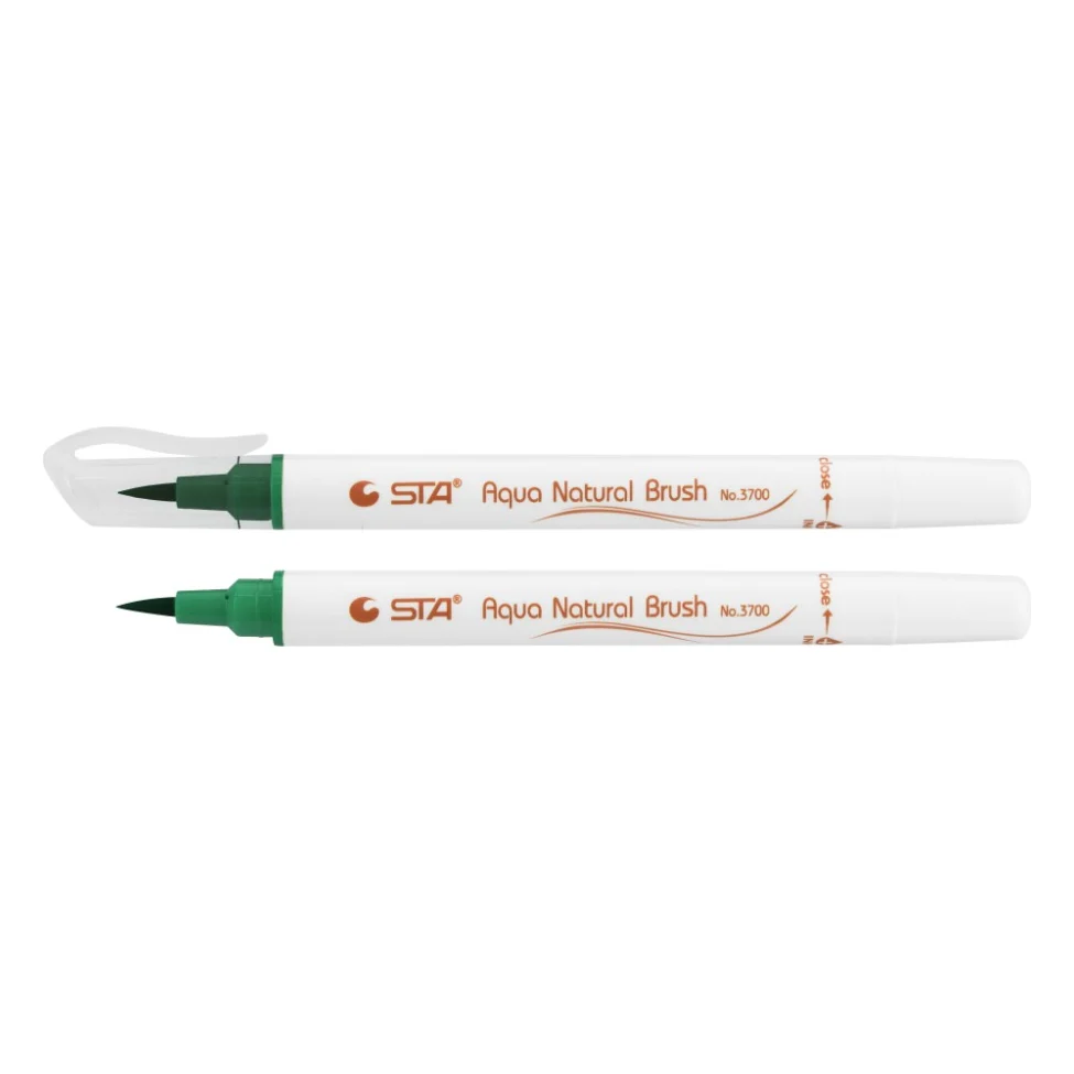 Художній маркер STA пензлик акварельний AQUA NATURAL BRUSH 3700, смарагдовий (STA3700-39)