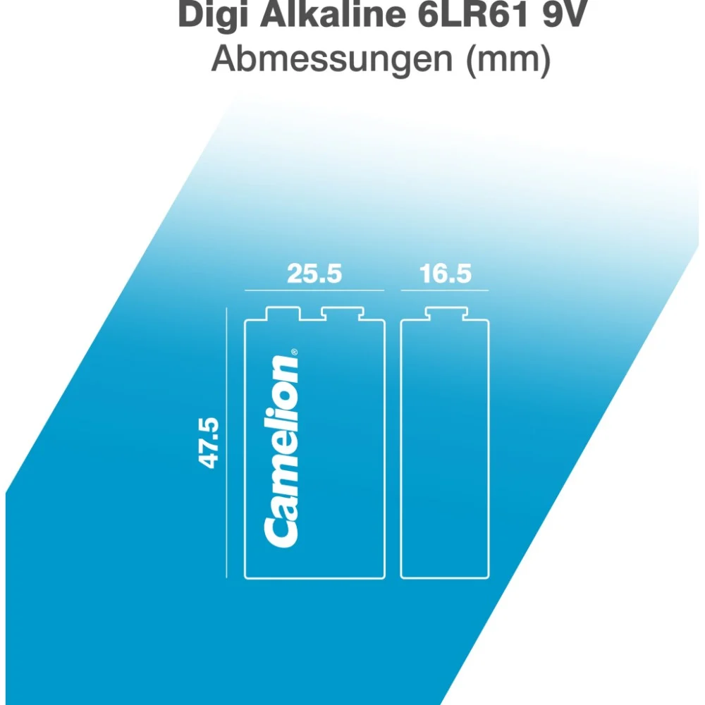 Батарейка Camelion Крона 6LR61 9V Digi Alkaline * 1 (6LR61-BP1DG) — фото 4