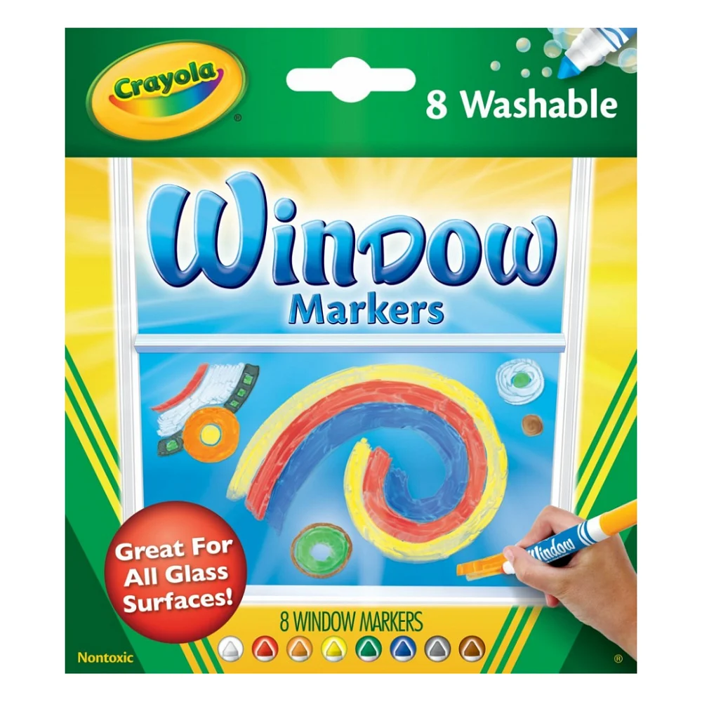 Фломастери Crayola Набір Washable для малювання на склі 8 шт (256344.024)