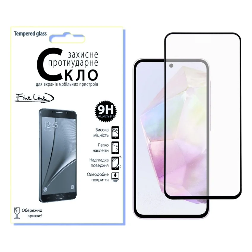 Скло захисне Fine Line Samsung Galaxy A35 Black (FL-TGFG-344)