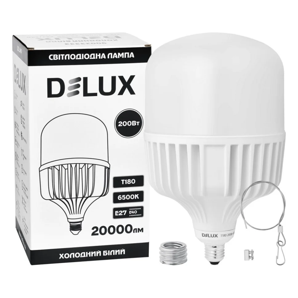 Лампочка Delux T180_200Вт Е27/E40 6500K 230В (90023333) — фото 3