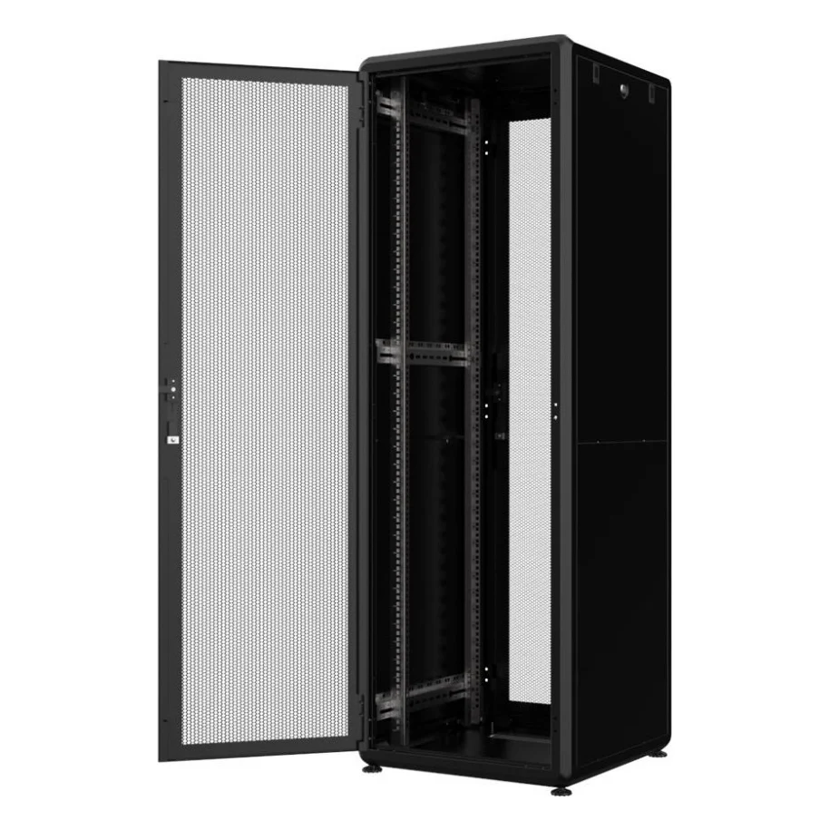 Шафа напольна Mirsan 42U GTV 19" 600x600, перфорація 63%, RAL 9005 (MR.GTV42U66DE.01_PRF63)