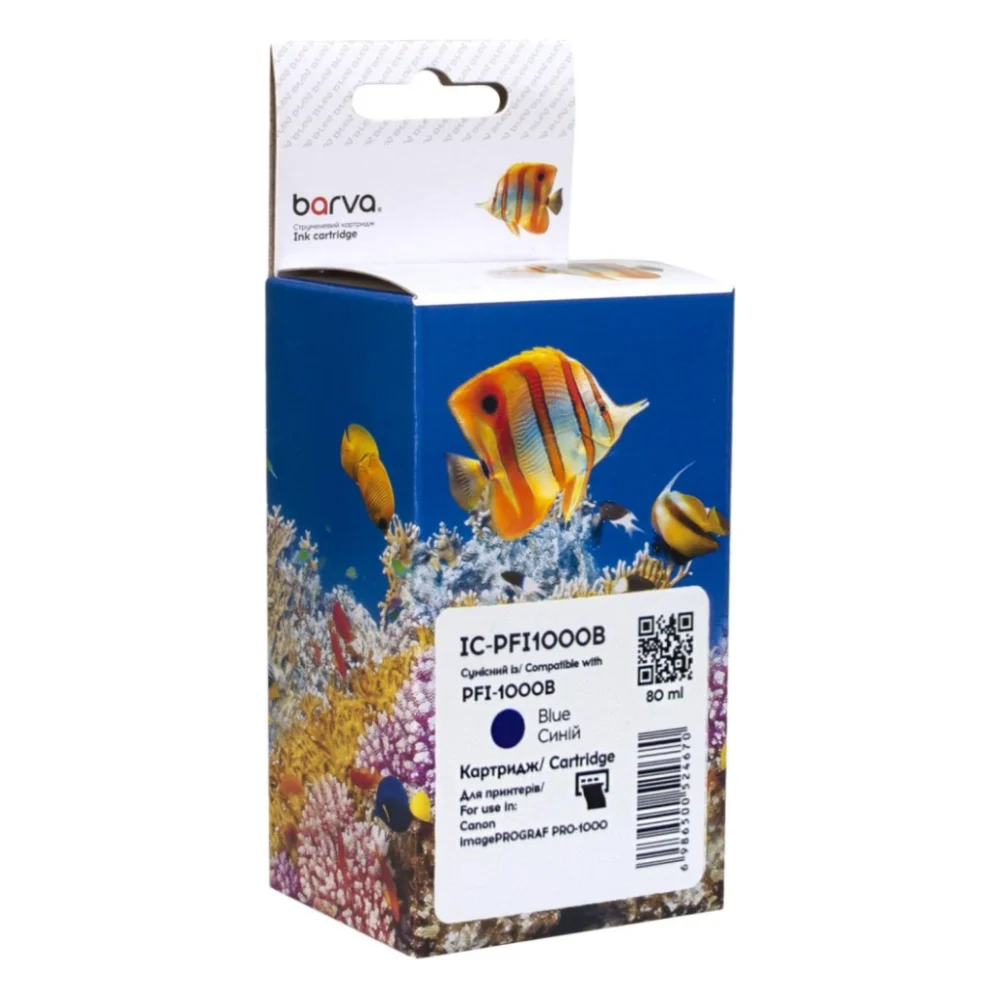 Картридж Barva Canon PFI-1000B 0555C001 80мл blue (IC-PFI1000B)