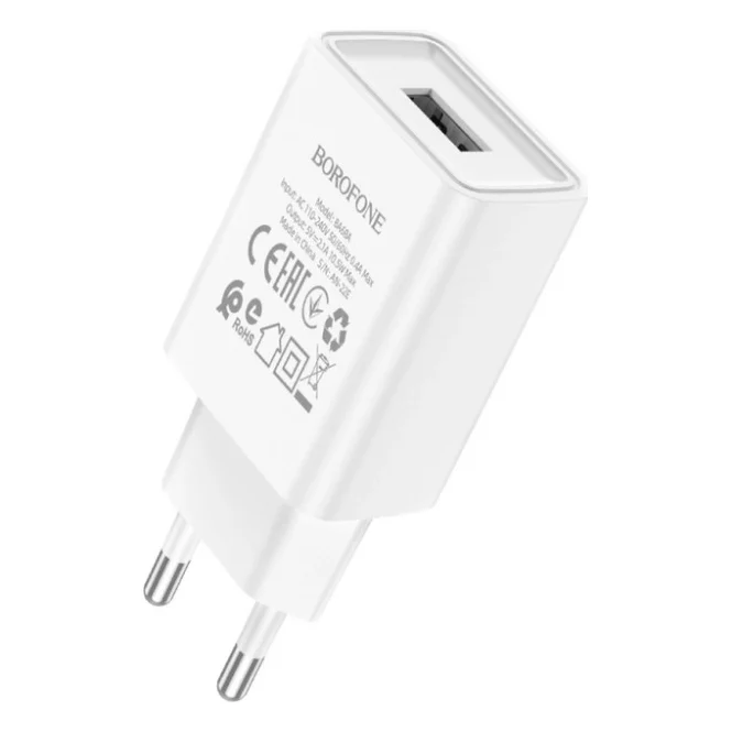 Зарядний пристрій BOROFONE BA68A Glacier USB 10.5W White (6974443385670)