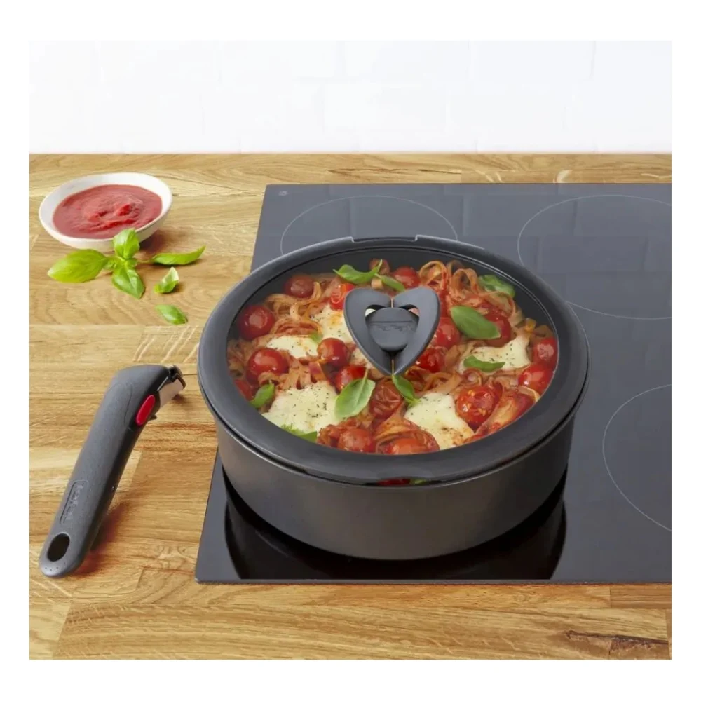 Кришка для посуду Tefal Ingenio, набір 3 шт, скло, пластик, чорний (L9849053) — фото 5