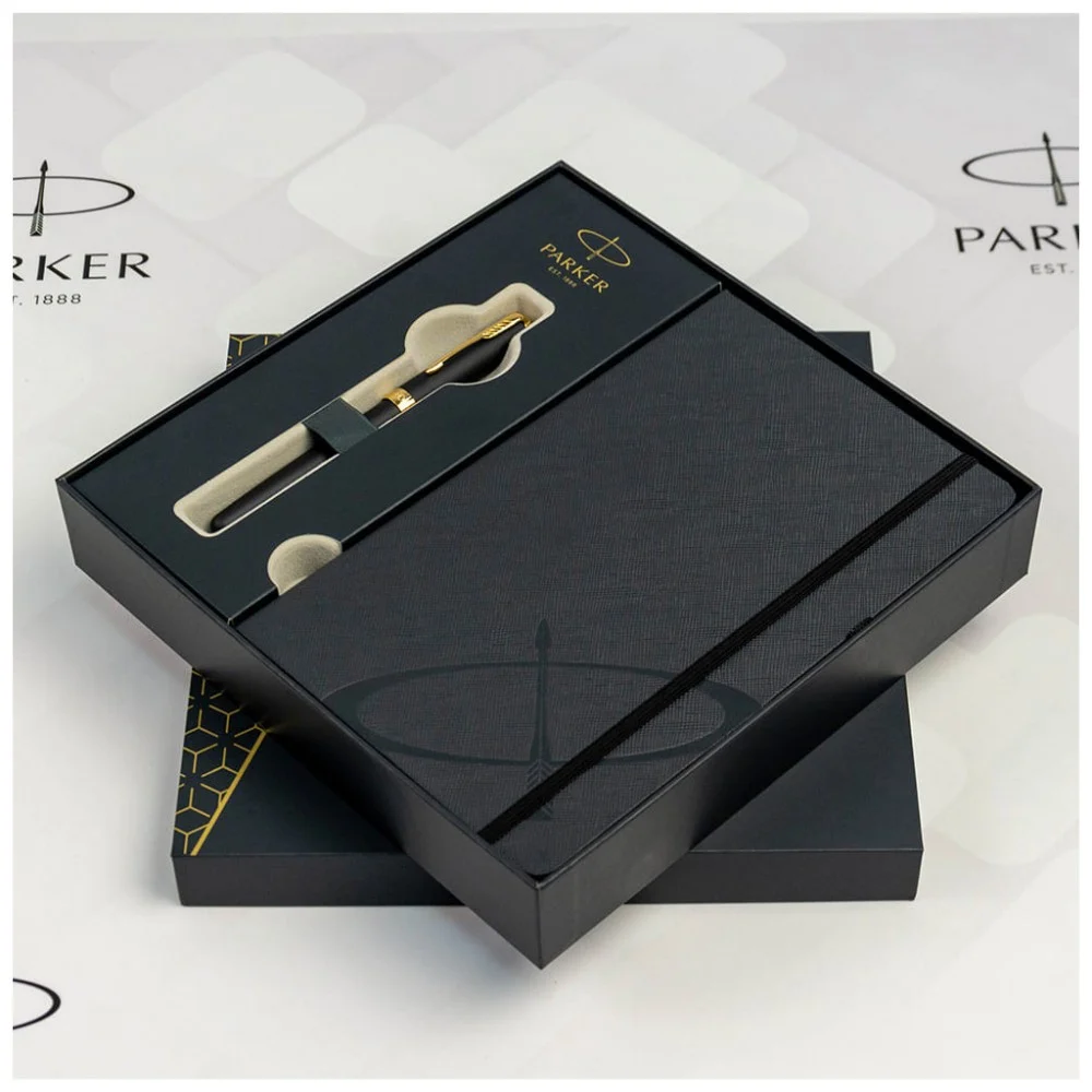 Ручка пір'яна Parker SONNET 17 Matte Black Lacquer GT  FP F + блокнот Parker + подар.упаковка GIFT24 (84 811b24) — фото 5