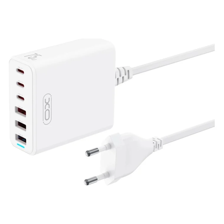 Зарядний пристрій XO L133 3xUSB-A + 3xUSB-C 75W White