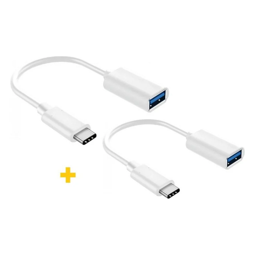 Дата кабель OTG USB 2.0 AF to USB-C 0.11m 2PCS white XoKo (XK-AC230-WH2)