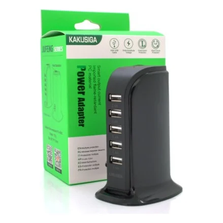 Зарядний пристрій iKAKU KSC-741 Desktop 5xUSB 5V 2.4A 12W Black (KSC-741-B)