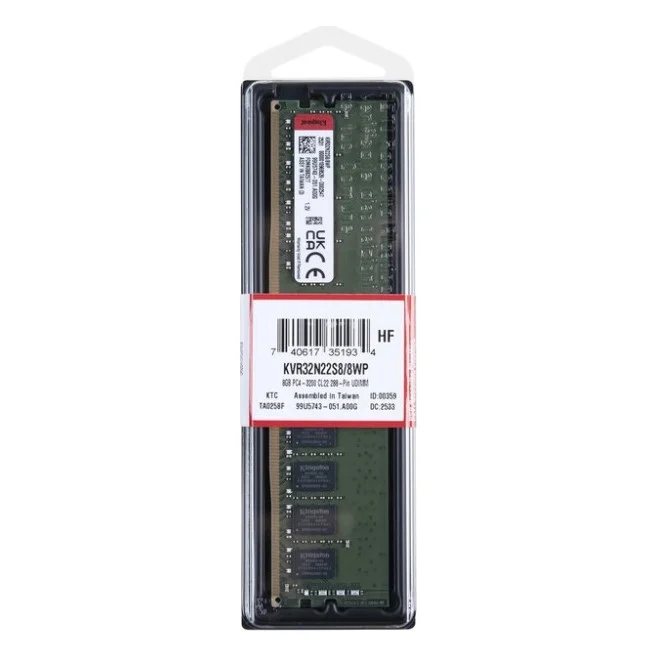 Модуль пам'яті для комп'ютера DDR4 8GB 3200 MHz Kingston (KVR32N22S8/8WP) — фото 2