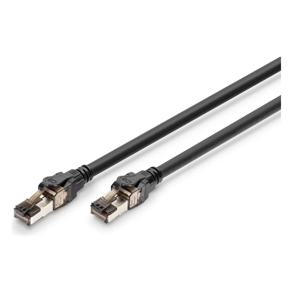 Патч-корд 1м, S/FTP, cat 8.1, AWG 24/7, LSZH, black Digitus (DK-1843-010)
