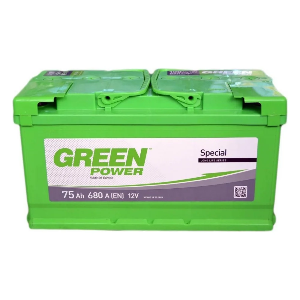 Акумулятор автомобільний GREEN POWER Standart 75Ah (+/-) (680EN)