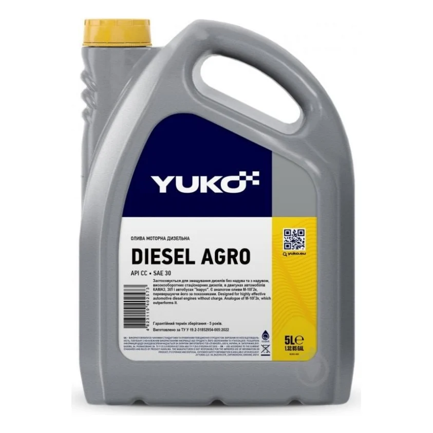 Моторна олива Yuko DIESEL AGRO (API CC) аналог М-10Г2к 5л (4823110402573)