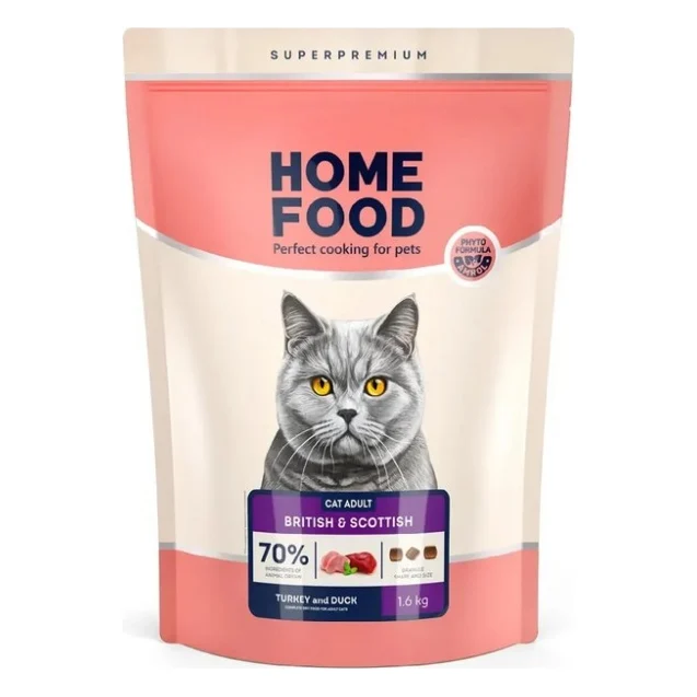 Сухий корм для кішок Home Food For British and Scottish breeds/for large breeds з індичкою та качкою 10 кг (4820235021207) — фото 2