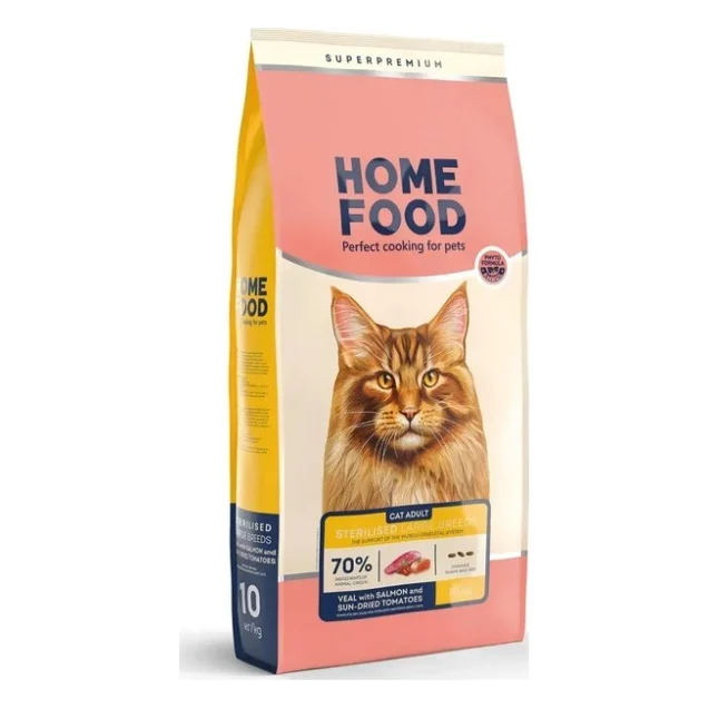 Сухий корм для кішок Home Food For large breeds з телятиною, лососем та в’яленими томатами 10 кг (4820235021191)