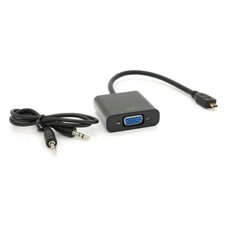 Перехідник micro HDMI M to VGA F + Audio 0.3m 4K/2K black Voltronic (YT-C-mHDMI(M)/VGA(F)+AUX)
